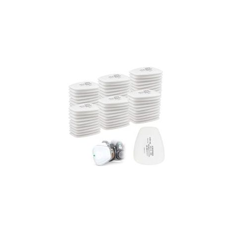Lot de 60 filtres en coton 3M, filtre pour masque complet, filtre à insertion 5n11 CN, filtre en coton pour filtres 6000, 6200, 6800, 7501, 7502, FF402 (blanc)