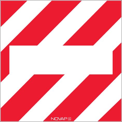 Panneau de signalisation + Zone neutre sans œillet - Standard 480x480mm - hachuré rouge/blanc - 3341058 (1/2)