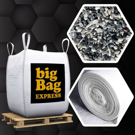 Pack Gravier Marbre Rose Espagnol + Géotextile = 2 Big Bag de Gravier Ø 8/16 mm (≃ 30M²) + Géotextile 50m2 - Livraison PREMIUM (1/5)