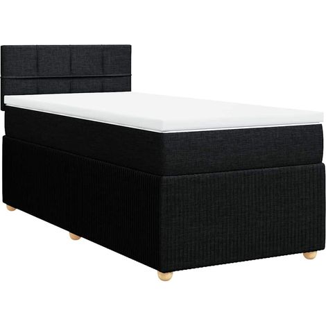 Maison Exclusive - Giroletto a Molle con Materasso Nero 90x200 cm in Tessuto