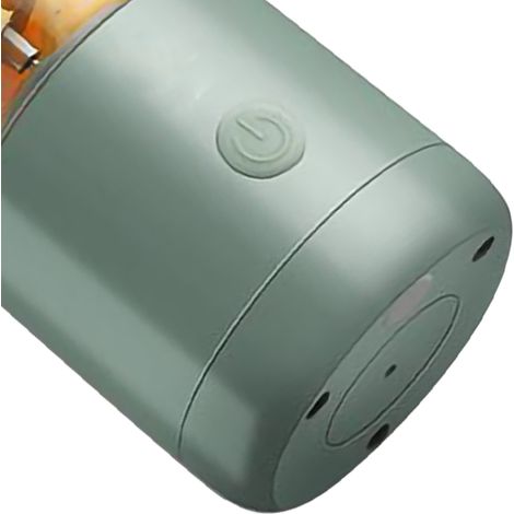 Mini-Tragbarer, per USB aufladbarer Zitrusentsafter, kabelloser elektrischer Fruchtmixer, hellgrüner Becher, 4 Klingen. (1/5)