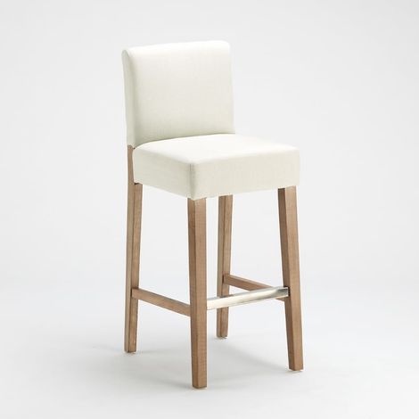 Taburete de bar Cocina de madera estilo Henriksdal alto 74 cm Comfort XL - Shabby Blanco (1/5)