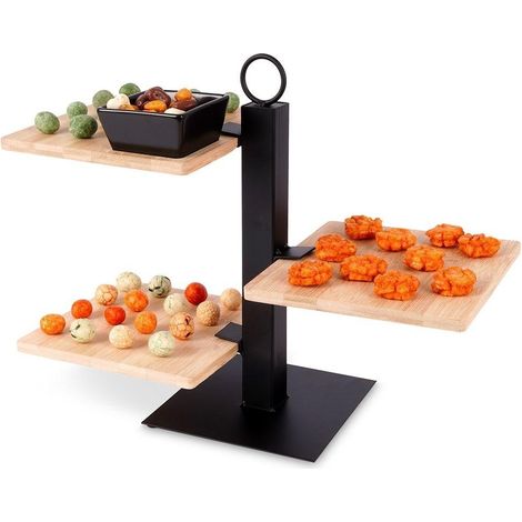 Excellent-houseware Bandeja elegante bambú negro 32 cm (1/3)
