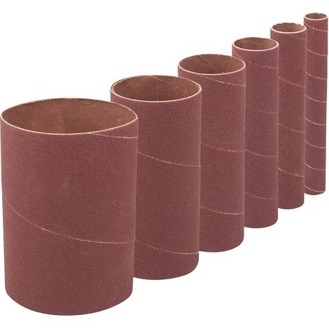 Ensemble de 6 Manchons de ponçage, Corindon, Spirale, Coton, Pour tambours 114 mm
