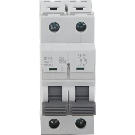 Disjoncteur Miniature 2P Haute Qualité 20A Protection Électrique 400VAC GYM9-C6520 Interrupteur Modulaire (1/5)