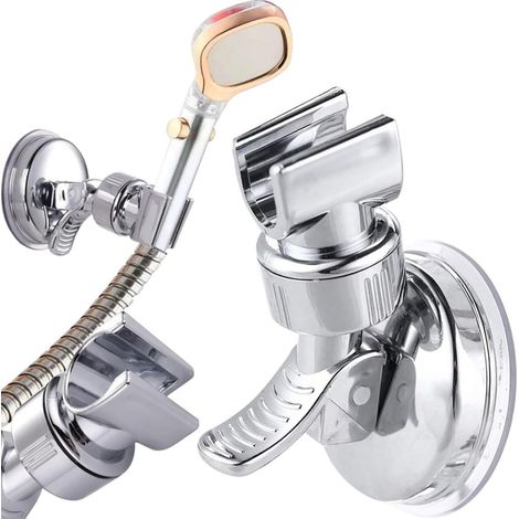 Verstellbarer und abnehmbarer Duschkopfhalter mit Saugnapf zur Wandmontage, ideal für Hand- oder Duschköpfe, 360°. (1/5)