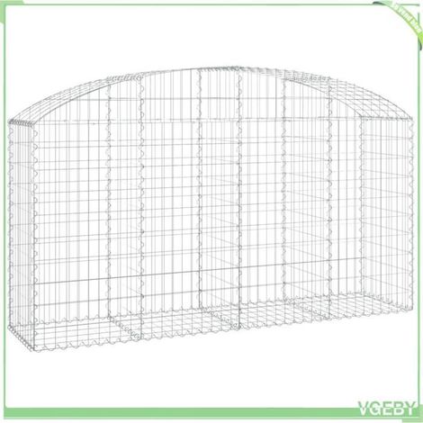 Panier de gabions arqué - FAFEICY - 153475 - 200x50x100/120 cm - Fer galvanisé - Fil 3,5 mm (1/4)
