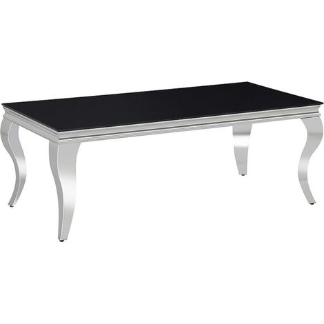 Table à manger en verre - Noir et argenté - 6 couverts - L 150 cm H 75 cm x P 90 cm - Livraison gratuite (1/5)