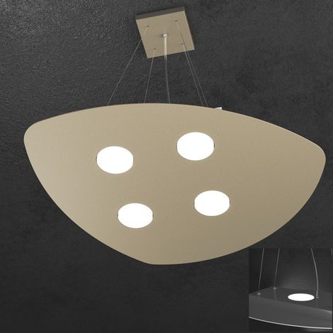 Lampadario moderno top light shape 1143 s4+2 gx53 led metallo sospensione, finitura metallo sabbia (1/5)