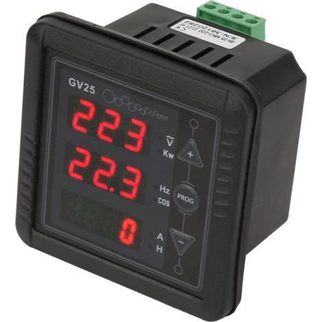 Digitales Testerpanel GV25 MK2 für Generatoren – Misst Spannung, Stromstärke und Frequenz – 110V/220V-System (1/5)