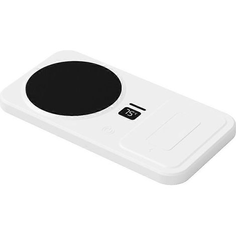 2-in-1 Tassenwärmer und Handy-Ladegerät, kabelloses Ladegerät, Getränkewärmer, magnetisches USB-Laden, Weiß, europäischer Stecker (1/5)
