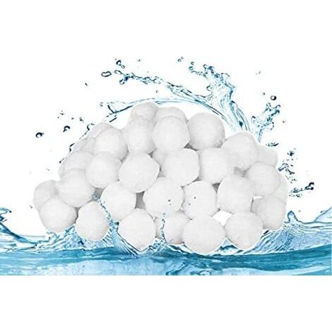 Boules de Filtre Piscine, Sable Filtration Piscine e Pompe, Balles de Filtre à Fibres pour Piscine, Respectueux de La Nature Accessoires de Filtre Piscine, Réutilisable Durable (700g) (1/5)