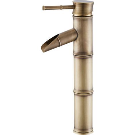 Robinet Lavabo - Cascade Une Poignée - Bambou Design - Cuivre ZH59 - Cartouche Céramique - 35 mm - 0 À 90 °C - 1 Pièce (1/5)