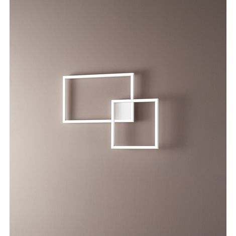 CROSS Plafoniera 2 riquadri in orizzontale alluminio verniciato bianco LED 45W 3350LM 3000K CCT 3000K 4000K 6000K (1/2)