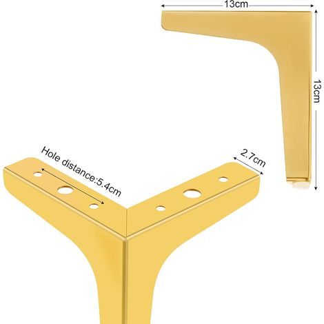 Lot de 4 - Pieds De Meubles Triangulaires Modernes En Métal - Pour Canapés Et Fauteuils 13 cm (1/5)