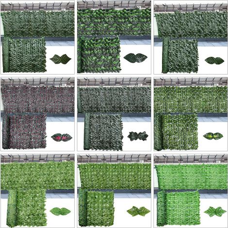 Clôture artificielle en lierre, haie artificielle et rouleau de feuillage artificiel pour la décoration extérieure et le jardin. (1/5)