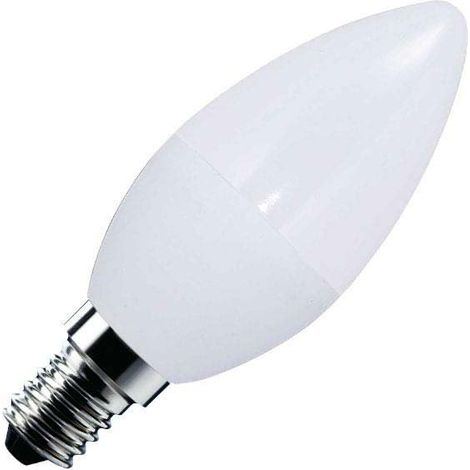 Bombilla LED Vela E14 frost 6W, Blanco cálido