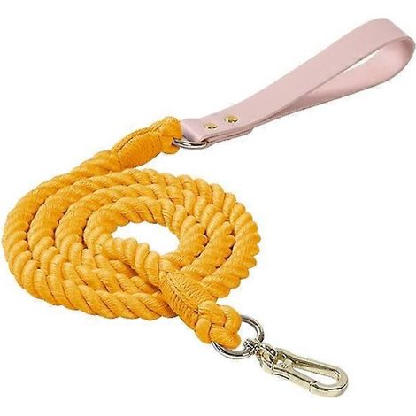 Tresse de promenade pour chien, laisse dégradée multicolore, cordon de traction pour chat, laisse pour animal de compagnie 150 cm × 12 mm, orange miel. (1/4)