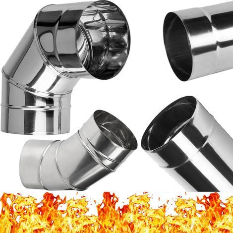 Adjustable Chimney Elbow 0-90°, Stainless Steel Ø200mm, Acid Resistant for Stove (1/5)