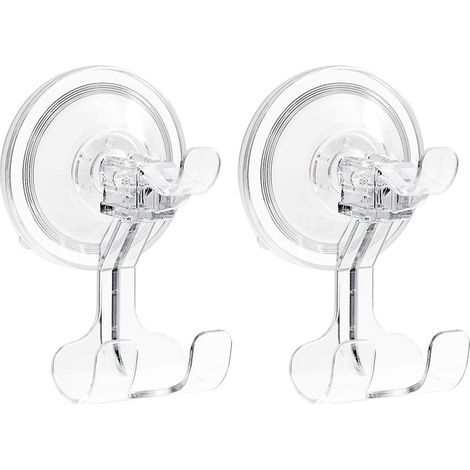 Suction Cup Shower Door Set of 2, Removable Wall Suction Hook for Bathroom Kitchen Bedroom Tile Towel Clothes Holder (1/5)
