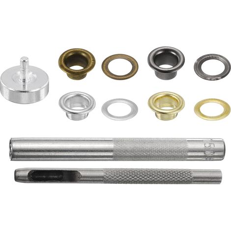 800 Pièces Kit d'Oeillets 4mm Or Argent Gunmetal Bronze (1/5)
