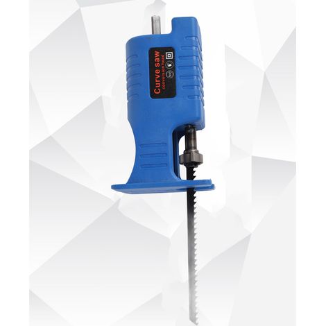 Kit adaptateur pour perceuse électrique bleue vers scie - Outil portatif haute résistance et sécurité - 1 adaptateur et 3 lames de scie (1/5)