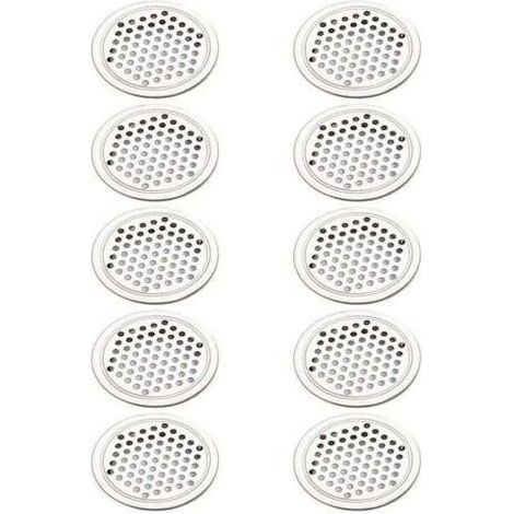 20 Pièces Grille Aeration Ronde Inox Grille de Ventilation Aeration Couvercle Cercle pour Armoire Placard Air évacué Grille d'évacuation Ventilation pour Cuisine Meubles Bouche Aération (53mm) (1/4)