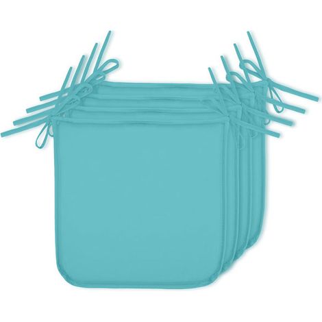 Satz aus 4 Stoffplatten Hawai Outdoor Aqua 38x38cm - Stoff