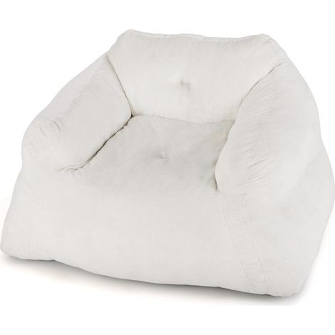 Velours Ultra Doux Confort Ergonomique Canapé Pouf pour Salon Lecture et Relaxation Beige (1/5)