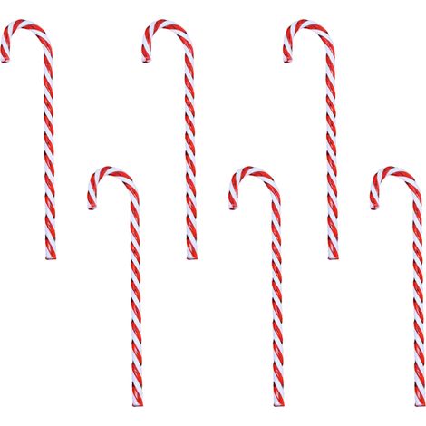 Lot De 2 Canes Acrylique Noel Rouge Et Blanc, Decorations Arbre De Noel, 15 Cm, Lot De 6 Pieces-KZQ (1/5)