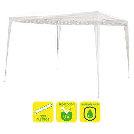 Sungarden carpa acero rafia 3x3m - color blanco
