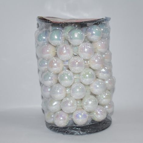 Perle per albero di Natale addobbi da decorazioni natalizie bianco rotolo 3mt (1/5)