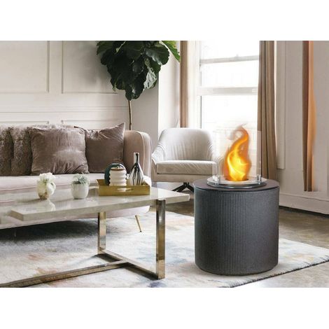 Dmora - Camino a bioetanolo Dsernicol, Caminetto ecologico, Focolare senza fumo, Riscaldatore ad etanolo, Made in Italy, 36x36 h56 cm, Nero (1/4)