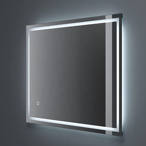 doporro Specchio Bagno con Luce LED dimmerabile Specchio da Parete Illuminato Design Antiappannamento con Interruttore Tattile Specchio da Trucco Rettangolare 60x80cm/80x60cm Spiegel02 (1/5)