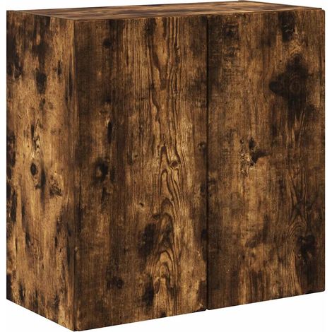 Mueble TV de pared rectangular contemporáneo almacenamiento práctico 59,5 x 31 x 60 cm de madera contrachapada roble ahumado 020055026 (1/5)
