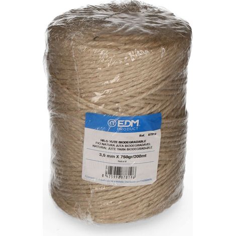 4 Naturfasern aus Jute, biologisch abbaubar, 3 mit Spule, 750g/200m, Edm