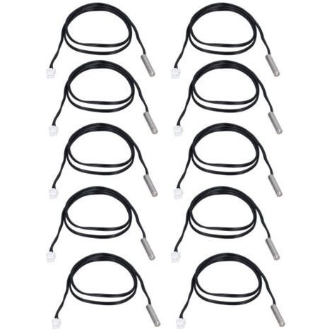 Pair 10 Capteurs de Température NTC 100K B3950, Tête Cylindrique 5x25mm, Câble 500mm, pour Thermomètre et Contrôle de Température (1/5)