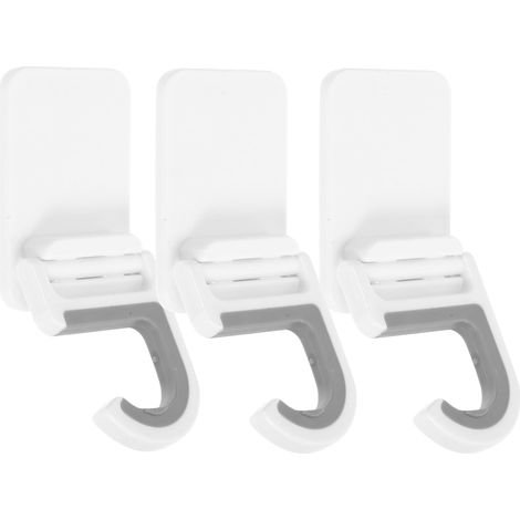 Support mural pour balai et serpillière, sans perçage, en plastique blanc, lot de 3, design (1/5)