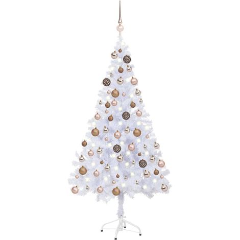 Sapin de Noël artificiel LED et boules/Arbre de Noël pour Déco 120 cm 230 branches -WYW32640 (1/5)