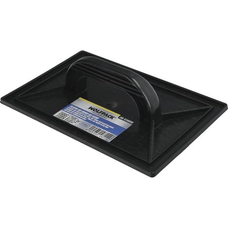 talocha plastico 27 x 18 cm. mango redondo negro con alveolos (1/4)