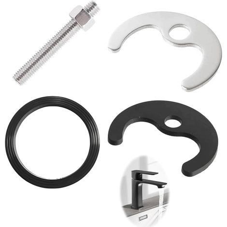 Kit Fixation Robinet - 4 Pièces - Acier Inox - Pour Lavabo Et Évier - Base Fer À Cheval (1/5)