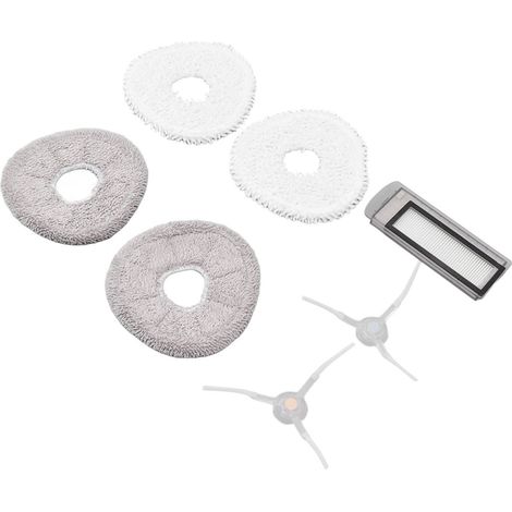 Brosse latérale, filtre, chiffon de nettoyage blanc et gris compatible avec le kit d'accessoires pour balayeuse J1 (1/5)