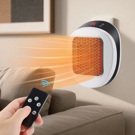 Chauffage Électrique Mural Souffleur de Chaleur à Rayon, Chauffage PTC Céramique avec Thermostat Numérique 15-32°C, Télécommande Sans Fil, Faible Bruit, Matériau PC+ABS Ignifuge VO, Protection Contre (1/5)