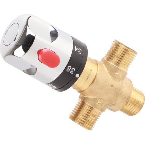 Thermostatische Mischbatterie aus Messing für Waschbecken, Wassertemperaturregelventil, Thermostatsteuerung, Wasserhahn, Badezimmerinstallation (1/5)