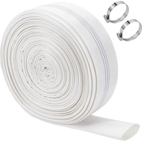 Tuyau de Refoulement Plat en PVC de 30 m pour le Transfert D'Eau Tuyau de Lavage à Contre Courant Robuste avec Colliers de Serrage en Acier Inoxydable pour Piscines et Agricole ID : 5cm (1/5)