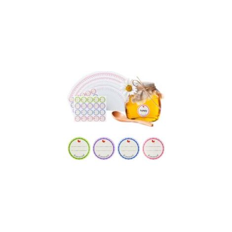 Étiquette Ronde Autocollante - 800 pièces, Étiquette Ronde 38mm 4 Couleurs - Confiture/Conservation (1/5)