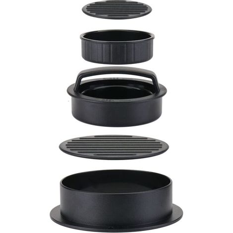 Pressa per hamburger, pressa per polpette di hamburger, pressa per polpette di hamburger ripiene, stampo per polpette di hamburger standard, utensile da cucina antiaderente 3 in 1 per barbecue (1/5)