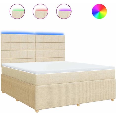 Maison Exclusive - Boxspringbett mit Matratze Creme 180x200 cm St