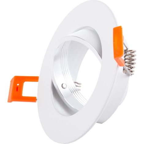 Aro Foco Downlight Circular Basculante Aluminio Blanco 93Mm (1/4)