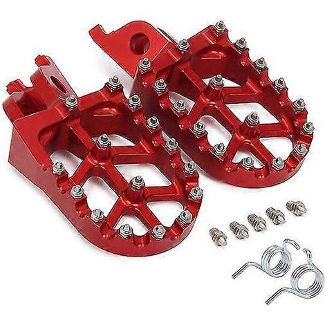 CNC-Fußrasten/Fußpedale für Honda CR 125, 250, CRF 150R, 250R, 250X, 250RX, 450R, 450RX (2004–2022) – Rot